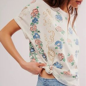 Free People We The Free Nina Boheme Printed Floral Tee